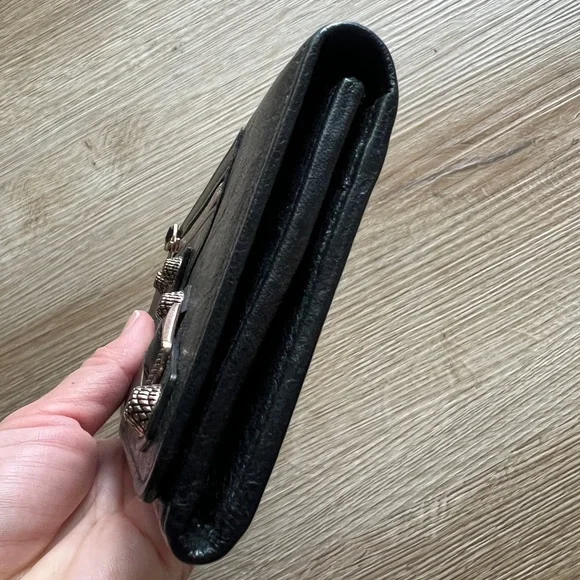 BALENCIAGA Giant Money Agneau Leather Rose Gold Hardware Continental Long Wallet - Picture 7 of 17